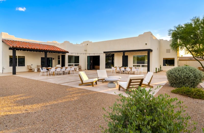The patio and back of the house in daylight